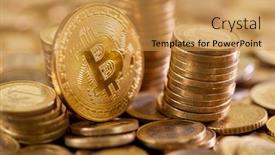  Presentation with euro - Beautiful slides featuring stock-photo-euro-coins-euro backdrop and a yellow colored foreground