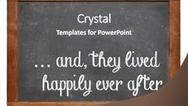  Presentation with blackboard - PPT theme featuring stock phrase for end background and a gray colored foreground