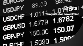  Presentation with stock market - Cool new PPT theme with stock quotes backdrop and a dark gray colored foreground