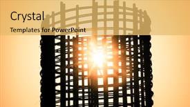  Presentation with concrete construction - Cool new slide deck with stock rebar at construction backdrop and a yellow colored foreground