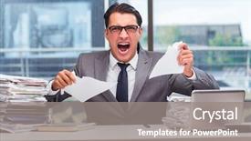  Presentation with angry - Slides with stock returns - angry businessman with too much background and a gray colored foreground