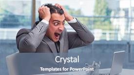  Presentation with busy - Presentation design featuring stock returns - busy angry businessman with heaps background and a seafoam green colored foreground