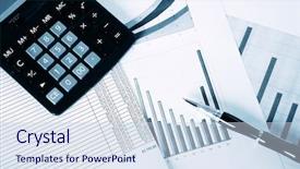  Presentation with financial management - Theme with stock risk management - business and the financial reports background and a sky blue colored foreground