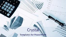  Presentation with financial reports - Theme consisting of stock risk management - business and the financial reports background and a light blue colored foreground