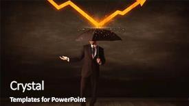  Presentation with umbrella - Presentation enhanced with stock risk management - businessman standing with umbrella keeping background and a wine colored foreground