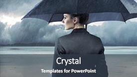  Presentation with umbrella - Amazing slides having stock risk management - businesswoman standing with an umbrella backdrop and a tawny brown colored foreground