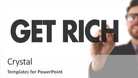  Presentation with rich - Presentation with stock scams - get rich background and a white colored foreground