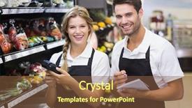  Presentation with spiral notebook for google - Presentation featuring stock taking - portrait of a colleagues looking background and a tawny brown colored foreground