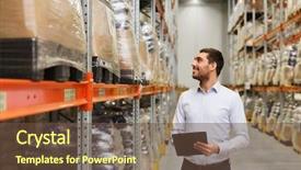  Presentation with wholesale - Slides having stock taking - wholesale logistic business export background and a tawny brown colored foreground