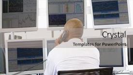  Presentation with trader - Audience pleasing presentation consisting of stock trader on the phone backdrop and a light gray colored foreground