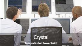  Presentation with stock share - Slides with stock traders viewing monitors background and a dark gray colored foreground