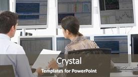  Presentation with stock broker - Audience pleasing presentation design consisting of stock traders viewing monitors backdrop and a dark gray colored foreground