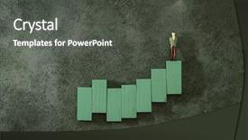  Presentation with investment - PPT theme consisting of stock ups and downs histogram background and a dark gray colored foreground