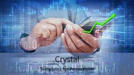  Presentation with calculator - Slides consisting of stock volatility - investor man hands with calculator background and a teal colored foreground