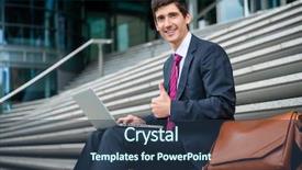  Presentation with successful - PPT layouts having stockholder - portrait of successful young businessman background and a tawny brown colored foreground