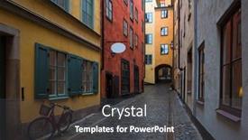  Presentation with old buildings - Theme enhanced with stockholm-old-town-gamla-stan background and a  colored foreground