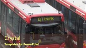 Presentation with bus station - Theme enhanced with stockholm-sweden-april-5-2016 background and a  colored foreground