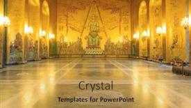  Presentation with banquet hall - PPT theme enhanced with stockholm-sweden-december-23-interior background and a yellow colored foreground