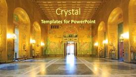  Presentation with banquet hall - PPT theme consisting of stockholm-sweden-december-23-interior background and a tawny brown colored foreground