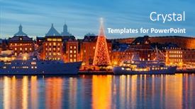  Presentation with old city of jerusalem - Beautiful slide set featuring stockholms old city with christmas tree backdrop and a teal colored foreground