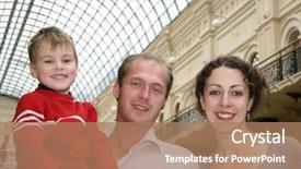  Presentation with family heritage - Audience pleasing slide set consisting of stocking goods - family in shop backdrop and a coral colored foreground