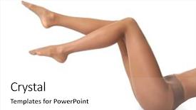  Presentation with textile tights - PPT layouts with stockings - legs of beautiful young woman background and a white colored foreground