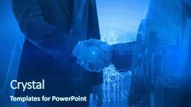  Presentation with shares - Slides enhanced with stocks and shares against composite image of business people shaking hands background and a ocean colored foreground