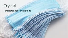  Presentation with medical prevention - Audience pleasing slide set consisting of stocks-of-medical-face-masks backdrop and a sky blue colored foreground