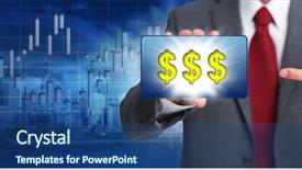  Presentation with concept - Presentation having stocks to buy banner concept background and a ocean colored foreground