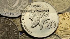  Presentation with philosopher - Cool new PPT theme with stoic - coins of cyprus greek philosopher backdrop and a coral colored foreground