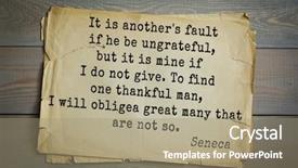  Presentation with philosopher - Cool new theme with stoic - quote of the roman philosopher backdrop and a coral colored foreground