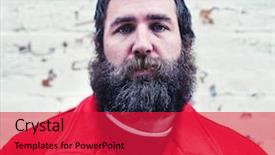  Presentation with vintage retro - PPT theme with stoic - serious looking man in front background and a red colored foreground