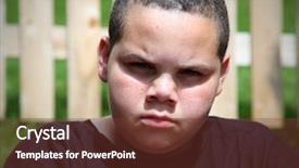  Presentation with sunshine - Presentation theme with stoic - unhappy boy outside in sunshine background and a tawny brown colored foreground