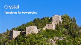  Presentation with bosnia - Beautiful presentation design featuring stolac - bosnia and herzegovina - architecture backdrop and a teal colored foreground