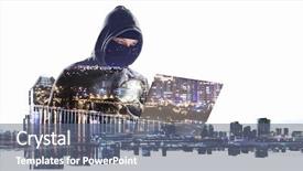  Presentation with hack - Audience pleasing slide deck consisting of stole - danger of hack attack backdrop and a gray colored foreground