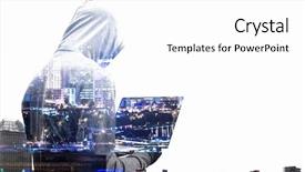  Presentation with hack - Slides consisting of stole - danger of hack attack background and a  colored foreground