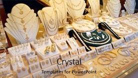  Presentation with retail - Presentation theme enhanced with stole - jewellery market display street retail background and a coral colored foreground