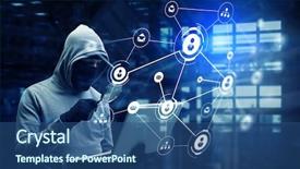  Presentation with crime media - Theme with stole - network security and privacy crime background and a ocean colored foreground