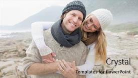  Presentation with young happy couple - Audience pleasing presentation theme consisting of stole - portrait of a happy romantic backdrop and a coral colored foreground