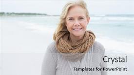  Presentation with honolulu senior on a beach - PPT theme enhanced with stole - portrait of a smiling casual background and a sky blue colored foreground