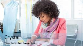  Presentation with black male female fashion - PPT theme with stole - portrait of attractive female fashion background and a  colored foreground