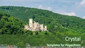  Presentation with castle - Cool new presentation design with stolzenfels castle at rhine valley backdrop and a tawny brown colored foreground
