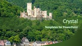  Presentation with german castle - PPT layouts consisting of stolzenfels castle at rhine valley background and a tawny brown colored foreground