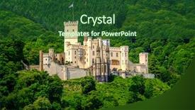  Presentation with castle - Beautiful theme featuring stolzenfels castle at rhine valley backdrop and a forest green colored foreground