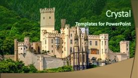  Presentation with german castle - Cool new PPT theme with stolzenfels castle at rhine valley backdrop and a forest green colored foreground