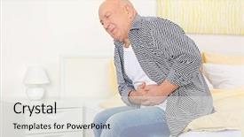  Presentation with pain - Cool new theme with stomach ache - mature man suffering from pain backdrop and a light gray colored foreground