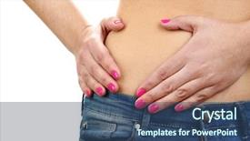  Presentation with abdominal - Presentation theme consisting of stomach anatomy - abdominal pain in young girls background and a ocean colored foreground