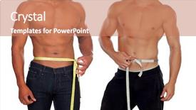  Presentation with governing bodies - PPT layouts enhanced with stomach anatomy - two male bodies with tape background and a coral colored foreground