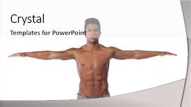  Presentation with anatomy - Amazing theme having stomach anatomy - young man with a perfect backdrop and a white colored foreground