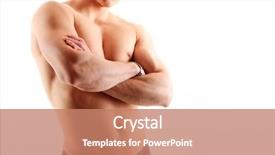  Presentation with anatomy - Cool new PPT theme with stomach anatomy - young man with a perfect backdrop and a coral colored foreground